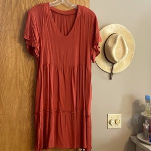 Size M. Dark orange dress.